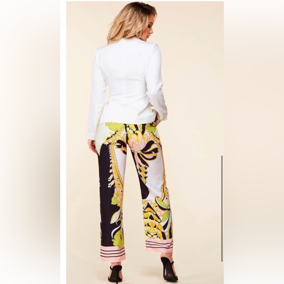 Lilly’s Kloset Floral Pant Blazer Set with Scarf Tie SMALL NWT - Picture 2 of 16